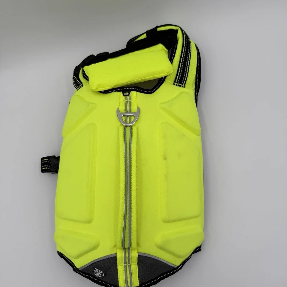 Arcadia Trail‎ High Visablity Dog Life Jacket Neon Yellow Flotation Harness MED